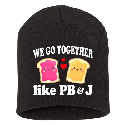 We Go Together Like PB & J - Peanut Butter and Jelly Short Acrylic Beanie