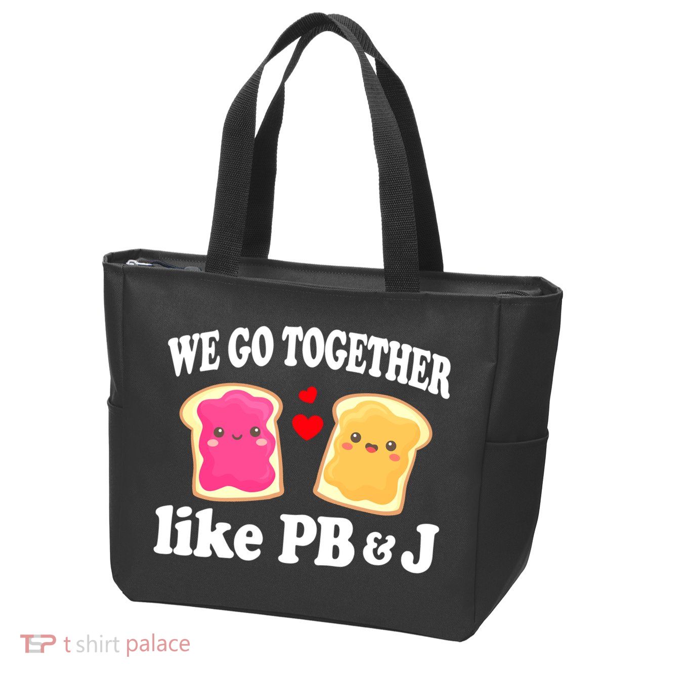 We Go Together Like PB & J - Peanut Butter and Jelly Zip Tote Bag
