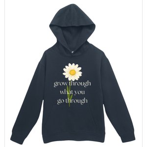 Wo Grow Through What You Go Through Daisy Inspirational Quote V-Neck Urban Pullover Hoodie