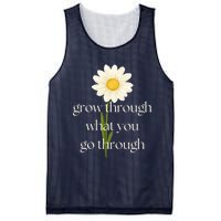 Wo Grow Through What You Go Through Daisy Inspirational Quote V-Neck Mesh Reversible Basketball Jersey Tank