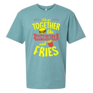 We Go Together Like Hamburger And Fries Valentines Day Gift Sueded Cloud Jersey T-Shirt