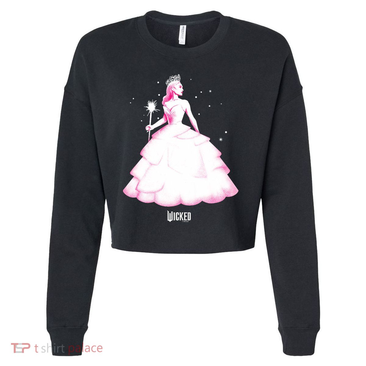 Wicked Glinda Tonal Pose Cropped Pullover Crew