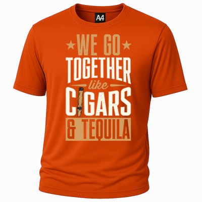 We Go Together Like Cigars And Tequila Matching Couple Gift Cooling Performance Crew T-Shirt