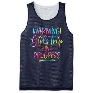 Warning girl Trip In Progress girl Trip Vacation Tie Dye Mesh Reversible Basketball Jersey Tank