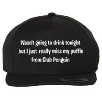 Wasnt Going To Drink Tonight But I Really Miss My Puffle From Club Pengui Wool Snapback Cap