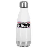 White Garbage Trash For Trump Vote Trump For President 2024 Stainless Steel Insulated Water Bottle