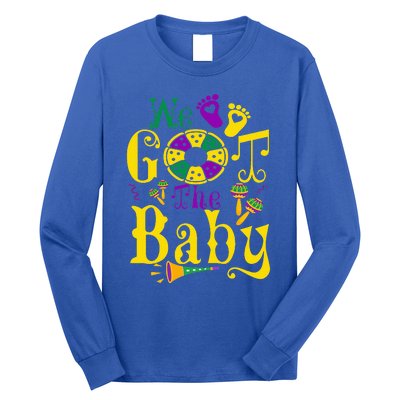 We Got The Baby Funny Pregnancy Announcement Mardi Gras Long Sleeve Shirt