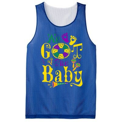 We Got The Baby Funny Pregnancy Announcement Mardi Gras Mesh Reversible Basketball Jersey Tank