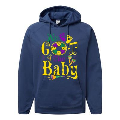 We Got The Baby Funny Pregnancy Announcement Mardi Gras Performance Fleece Hoodie