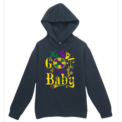 We Got The Baby Funny Pregnancy Announcement Mardi Gras Urban Pullover Hoodie