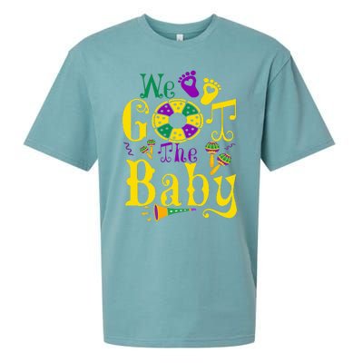 We Got The Baby Funny Pregnancy Announcement Mardi Gras Sueded Cloud Jersey T-Shirt