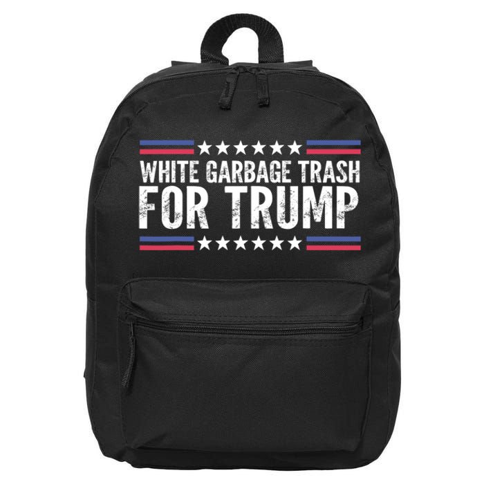 White Garbage Trash For Trump Vote Trump For President 2024 16 in Basic Backpack