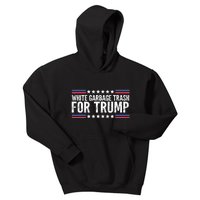 White Garbage Trash For Trump Vote Trump For President 2024 Kids Hoodie