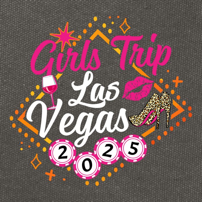 Wo Girl Trip Vegas 2025 Girl Weekend Friends Matching Cotton Canvas Backpack