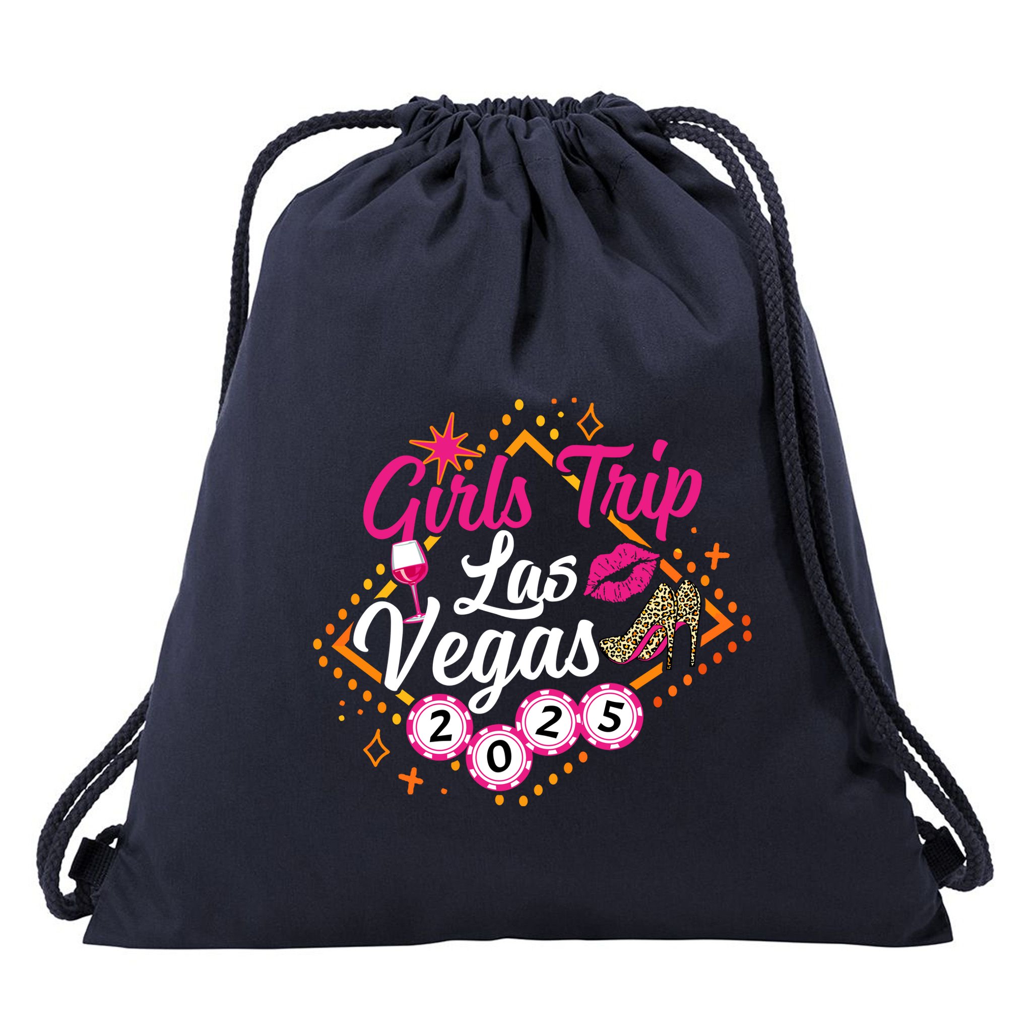 Wo Girl Trip Vegas 2025 Girl Weekend Friends Matching Drawstring Bag