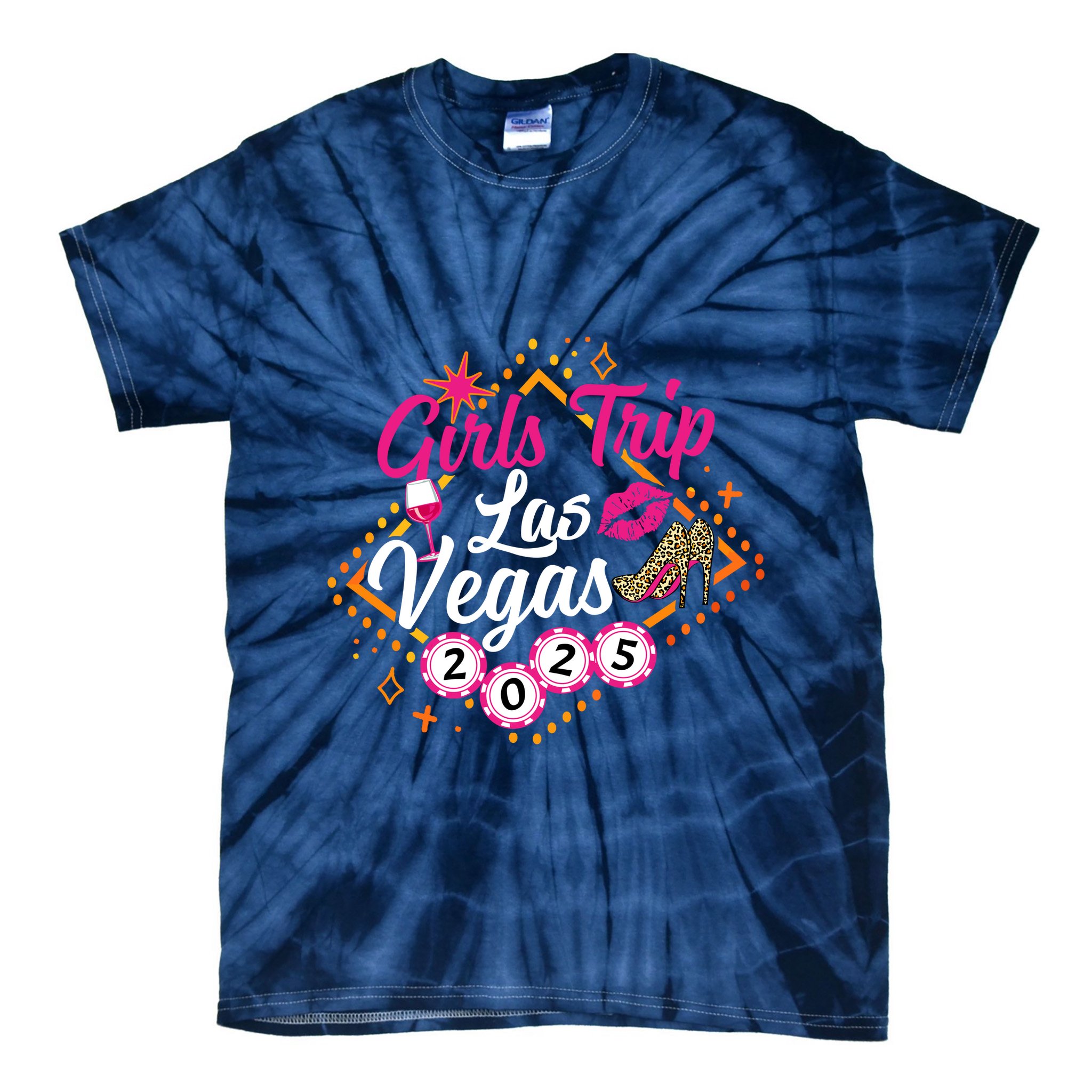 Wo Girl Trip Vegas 2025 Girl Weekend Friends Matching Tie-Dye T-Shirt