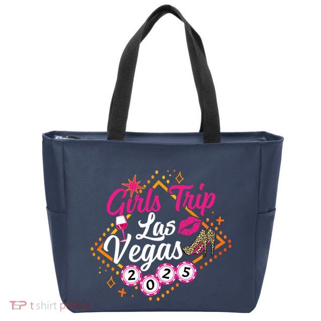 Wo Girl Trip Vegas 2025 Girl Weekend Friends Matching Zip Tote Bag