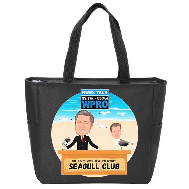 Wpro Gene The News With Gene Valicenti Seagull Club Zip Tote Bag