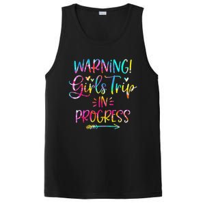 Warning girl Trip In Progress girl Trip Vacation Tie Dye PosiCharge Competitor Tank