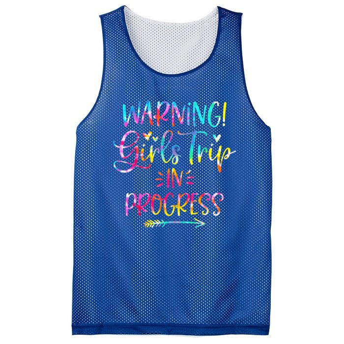 Warning girl Trip In Progress girl Trip Vacation Tie Dye Mesh Reversible Basketball Jersey Tank