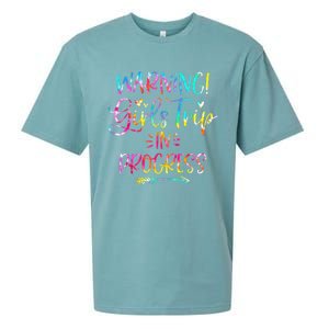 Warning girl Trip In Progress girl Trip Vacation Tie Dye Sueded Cloud Jersey T-Shirt