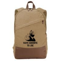 Wave Goodbye To Joe American Flag Cotton Canvas Backpack