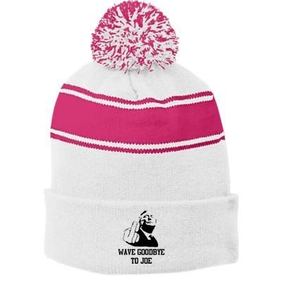 Wave Goodbye To Joe American Flag Stripe Pom Pom Beanie