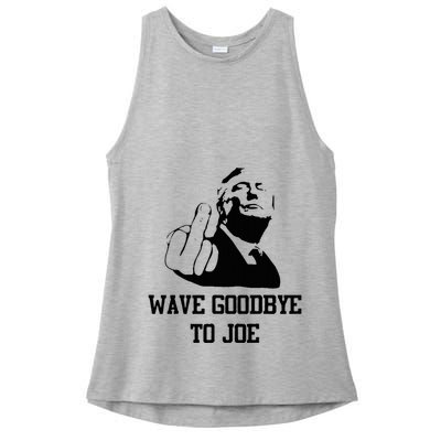 Wave Goodbye To Joe American Flag Ladies PosiCharge Tri-Blend Wicking Tank