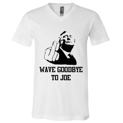 Wave Goodbye To Joe American Flag V-Neck T-Shirt