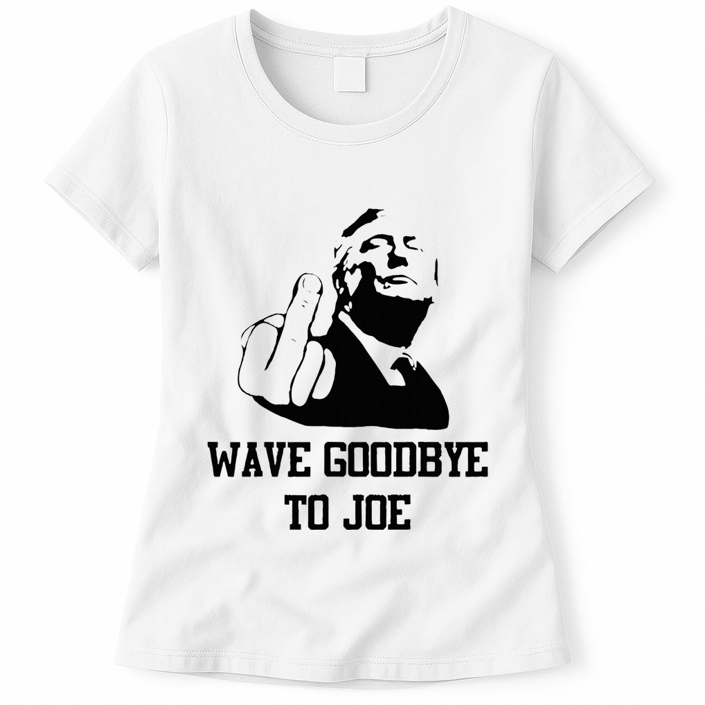 Wave Goodbye To Joe American Flag Womens T-Shirt