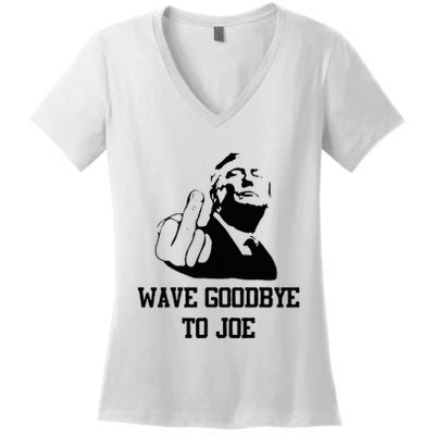 Wave Goodbye To Joe American Flag Women's V-Neck T-Shirt