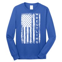 Wrestling Gift Usa American Flag Wrestling Gift Long Sleeve Shirt