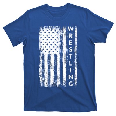 Wrestling Gift Usa American Flag Wrestling Gift T-Shirt