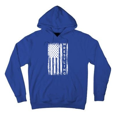 Wrestling Gift Usa American Flag Wrestling Gift Tall Hoodie