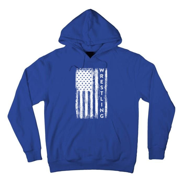 Wrestling Gift Usa American Flag Wrestling Gift Tall Hoodie