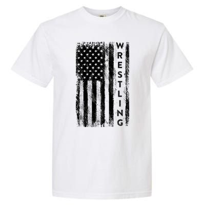 Wrestling Gift Usa American Flag Wrestling Gift Garment-Dyed Heavyweight T-Shirt