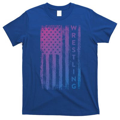 Wrestling Gift Usa American Flag Wrestling Gift T-Shirt