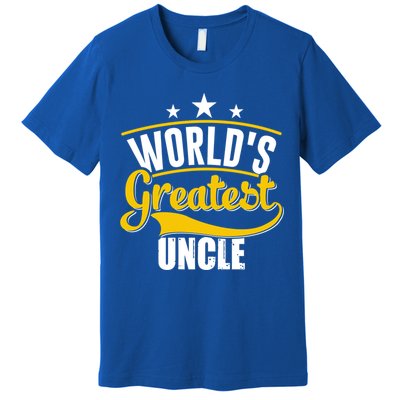 Worlds Greatest Uncle Daddy Dad Fathers Day Vintage Gift Cute Gift Premium T-Shirt