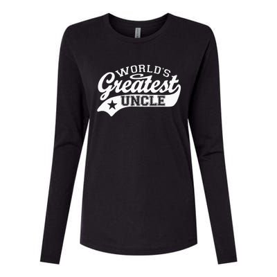 Worlds Greatest Uncle Funny Fathers Day Womens Cotton Relaxed Long Sleeve T-Shirt