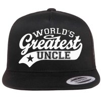 Worlds Greatest Uncle Funny Fathers Day Flat Bill Trucker Hat