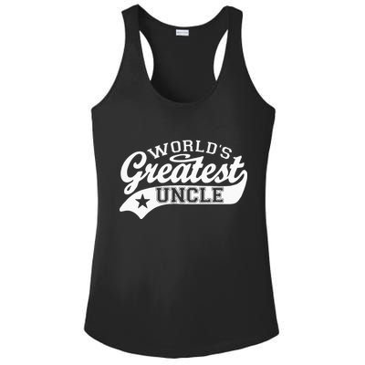 Worlds Greatest Uncle Funny Fathers Day Ladies PosiCharge Competitor Racerback Tank