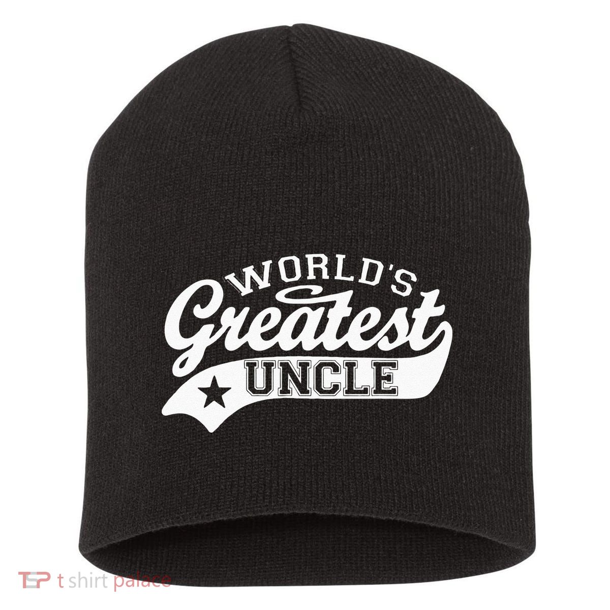 Worlds Greatest Uncle Funny Fathers Day Short Acrylic Beanie