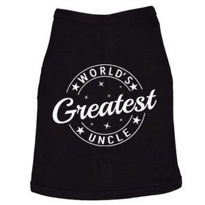 WorldS Greatest Uncle Funny Proud Retired Uncle 2025 Father Gift Doggie Tank