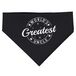 WorldS Greatest Uncle Funny Proud Retired Uncle 2025 Father Gift USA-Made Doggie Bandana