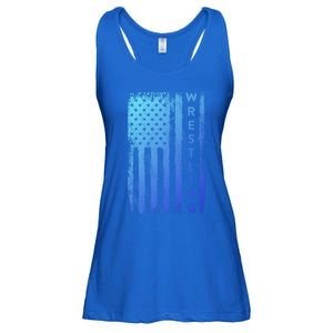 Wrestling Gift Usa American Flag Wrestling Gift Ladies Essential Flowy Tank