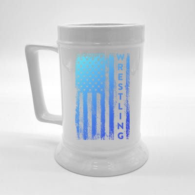 Wrestling Gift Usa American Flag Wrestling Gift Beer Stein