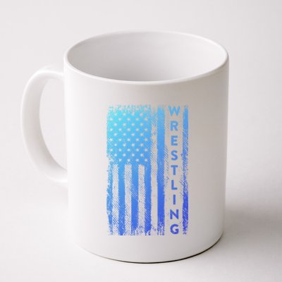 Wrestling Gift Usa American Flag Wrestling Gift Coffee Mug