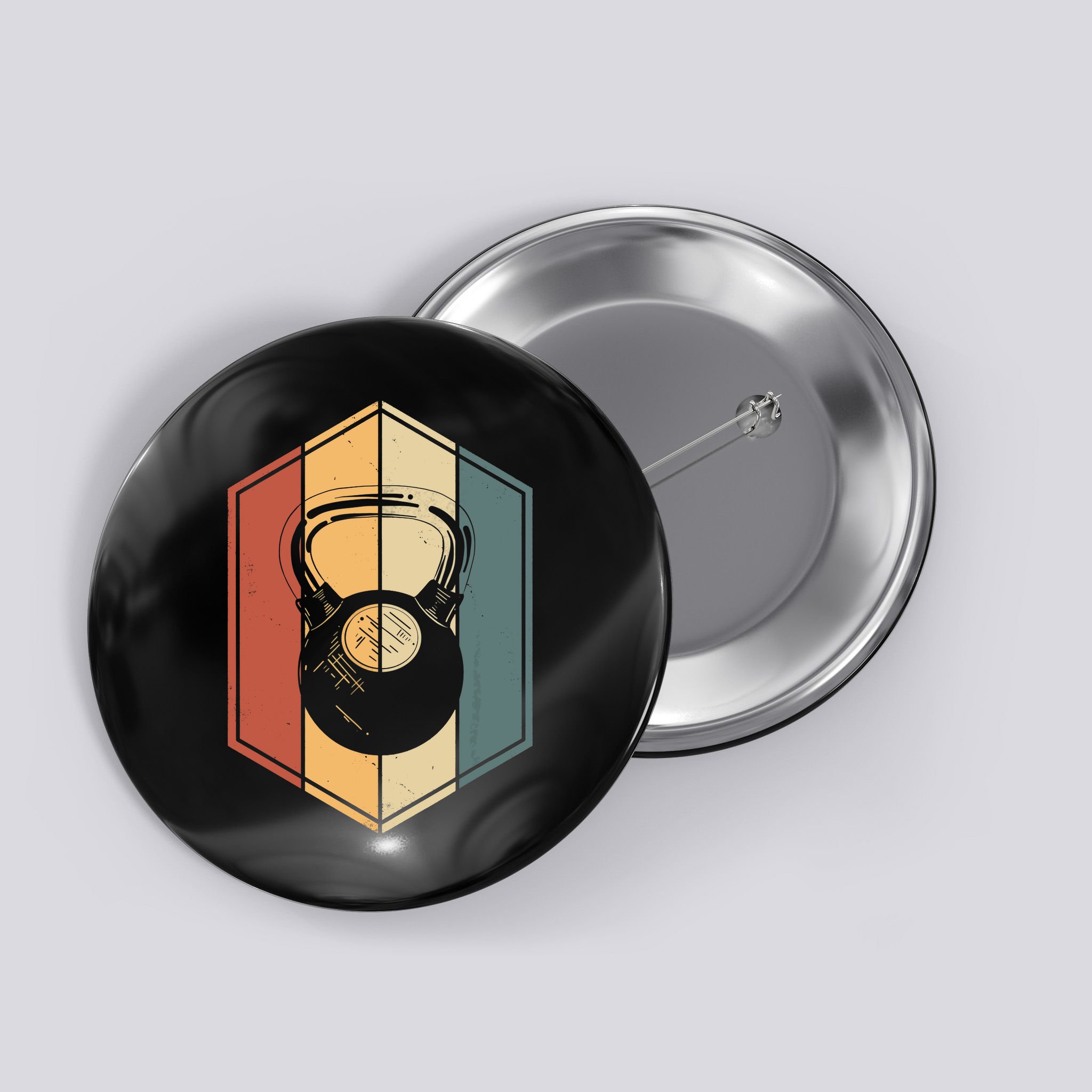 Workout Gifts Vintage Kettlebell Fitness Gym Weight Lifting Button