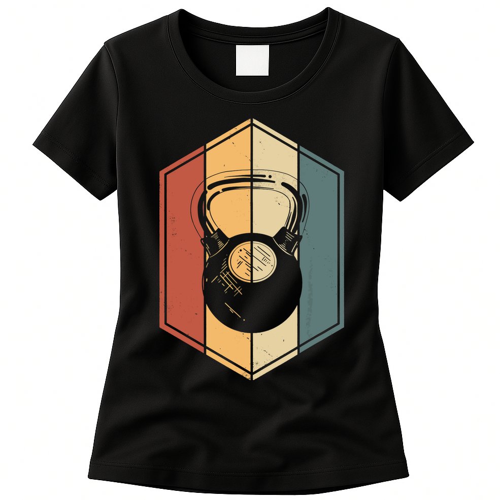 Workout Gifts Vintage Kettlebell Fitness Gym Weight Lifting Womens T-Shirt