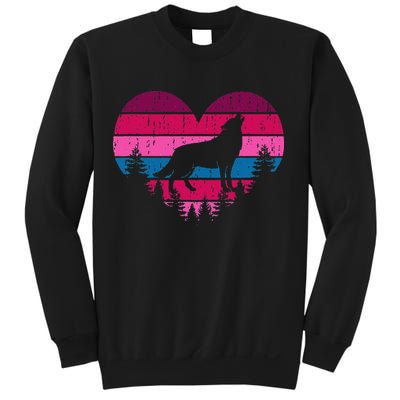 Wolf Girl Valentines Day Vintage Cute Loves Wolves Sweatshirt